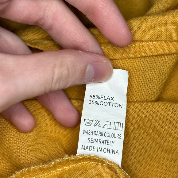 Mustard Yellow Cotton Blend Dress EUC - Picture 4 of 4